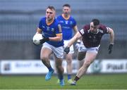 30 April 2022; Darragh Doherty of Longford in action against Jamie Gonoud of Westmeath during the Leinster GAA Football Senior Championship Quarter-Final match between Westmeath and Longford at TEG Cusack Park in Mullingar, Westmeath. Photo by Ben McShane/Sportsfile