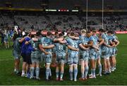 30 April 2022; Leinster players huddle after the United Rugby Championship match between DHL Stormers and Leinster at the DHL Stadium in Cape Town, South Africa. Photo by Harry Murphy/Sportsfile