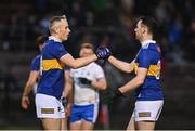 30 April 2022; Willie Eviston, left, and Tommy Maher of Tipperary after their side's victory in the Munster GAA Senior Football Championship Quarter-Final match between Waterford and Tipperary at Fraher Field in Dungarvan, Waterford. Photo by Seb Daly/Sportsfile