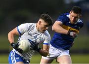 30 April 2022; Tom O’Connell of Waterford in action against Jimmy Feehan of Tipperary during the Munster GAA Senior Football Championship Quarter-Final match between Waterford and Tipperary at Fraher Field in Dungarvan, Waterford. Photo by Seb Daly/Sportsfile