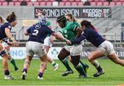 30 April 2022; Linda Djougang of Ireland during the Tik Tok Women's Six Nations Rugby Championship match between Ireland and Scotland at Kingspan Stadium in Belfast. Photo by John Dickson/Sportsfile