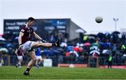 30 April 2022; Alex Gardiner of Westmeath kicks a free during the Leinster GAA Football Senior Championship Quarter-Final match between Westmeath and Longford at TEG Cusack Park in Mullingar, Westmeath. Photo by Ben McShane/Sportsfile