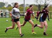 30 April 2022; Participants take part in a teamwork exercise during the 2022 ZuCar Gaelic4Teens Festival Day at the GAA National Games Development Centre in Abbotstown, Dublin. Photo by Sam Barnes/Sportsfile