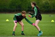 30 April 2022; Participants take part in an agility exercise during the 2022 ZuCar Gaelic4Teens Festival Day at the GAA National Games Development Centre in Abbotstown, Dublin. Photo by Sam Barnes/Sportsfile