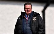26 April 2022; FAI director of communications Cathal Dervan during the Collingwood Cup Final match between UCD and Queens University Belfast at Oriel Park in Dundalk, Louth. Photo by Ben McShane/Sportsfile