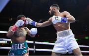 30 April 2022; Galal Yafai, right, and Miguel Cartagena during their WBC international flyweight title fight at Madison Square Garden in New York, USA. Photo by Stephen McCarthy/Sportsfile
