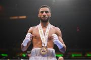 30 April 2022; Galal Yafai after winning his WBC international flyweight title fight with Miguel Cartagena at Madison Square Garden in New York, USA. Photo by Stephen McCarthy/Sportsfile