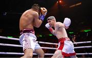 30 April 2022; Jessie Vargas, left, and Liam Smith during their vacant WBO intercontinental junior middleweight title fight at Madison Square Garden in New York, USA. Photo by Stephen McCarthy/Sportsfile