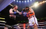 30 April 2022; Katie Taylor, left, and Amanda Serrano during their undisputed world lightweight championship fight at Madison Square Garden in New York, USA. Photo by Stephen McCarthy/Sportsfile