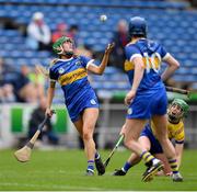 1 May 2022; Casey Hennessy of Tipperary in action against Aoife Keane of Clare during the Munster Senior Camogie Championship Semi-Final match between Clare and Tipperary at FBD Semple Stadium in Thurles, Tipperary. Photo by Ray McManus/Sportsfile