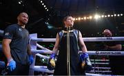 30 April 2022; Katie Taylor and trainer Ross Enamait before her undisputed world lightweight championship fight with Amanda Serrano at Madison Square Garden in New York, USA. Photo by Stephen McCarthy/Sportsfile