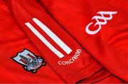 7 April 2022; A detailed view of a Cork jersey during Cork Football Squad Portraits session at MTU in Cork. Photo by Diarmuid Greene/Sportsfile