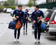 1 May 2022; Laois players from left, Fiachra C Fennell, and Donnchada Hartnett arrive before the Leinster GAA Hurling Senior Championship Round 3 match between Laois and Wexford at MW Hire O’Moore Park in Portlaoise, Laois. Photo by Michael P Ryan/Sportsfile