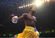 30 April 2022; Austin Williams celebrates victory over Chordale Booker during their vacant WBA continental americas middleweight title fight at Madison Square Garden in New York, USA. Photo by Stephen McCarthy/Sportsfile