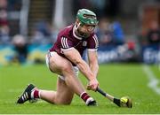 1 May 2022; Fintan Burke of Galway takes a sideline cut during the Leinster GAA Hurling Senior Championship Round 3 match between Galway and Kilkenny at Pearse Stadium in Galway. Photo by Brendan Moran/Sportsfile