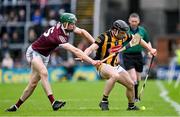 1 May 2022; Mikey Butler of Kilkenny in action against Cathal Mannion of Galway during the Leinster GAA Hurling Senior Championship Round 3 match between Galway and Kilkenny at Pearse Stadium in Galway. Photo by Brendan Moran/Sportsfile