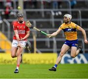 1 May 2022; Ryan Taylor of Clare intercepts the sliotar ahead of Darragh Fitzgibbon of Cork during the Munster GAA Hurling Senior Championship Round 3 match between Cork and Clare at FBD Semple Stadium in Thurles, Tipperary. Photo by Ray McManus/Sportsfile