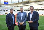 30 April 2022; Leinster Rugby CEO Mick Dawson, Stuart Bayley and Frank Doherty before the United Rugby Championship match between DHL Stormers and Leinster at the DHL Stadium in Cape Town, South Africa. Photo by Harry Murphy/Sportsfile
