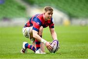 1 May 2022; Conor Kelly of Clontarf prepares to take a first half penalty kick during the Energia All-Ireland League Division 1 Final match between Clontarf and Terenure at Aviva Stadium in Dublin. Photo by Oliver McVeigh/Sportsfile
