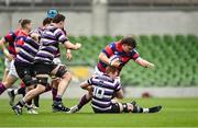 1 May 2022; Ben Griffin of Clontarf is tackled by Cathal Marsh of Terenure College during the Energia All-Ireland League Division 1 Final match between Clontarf and Terenure at Aviva Stadium in Dublin. Photo by Oliver McVeigh/Sportsfile