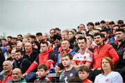 1 May 2022; Supporters look on during the Ulster GAA Football Senior Championship Quarter-Final match between Tyrone and Derry at O'Neills Healy Park in Omagh, Tyrone. Photo by David Fitzgerald/Sportsfile