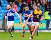 1 May 2022; Conor McDonald of Wexford in action against Donnchada Hartnett of Laois during the Leinster GAA Hurling Senior Championship Round 3 match between Laois and Wexford at MW Hire O’Moore Park in Portlaoise, Laois. Photo by Michael P Ryan/Sportsfile