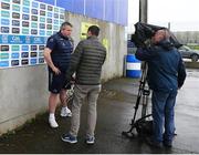 1 May 2022; Wexford manager Darragh Egan is interviewed by RTE after the Leinster GAA Hurling Senior Championship Round 3 match between Laois and Wexford at MW Hire O’Moore Park in Portlaoise, Laois. Photo by Michael P Ryan/Sportsfile