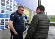 1 May 2022; Wexford manager Darragh Egan is interviewed by RTÉ after the Leinster GAA Hurling Senior Championship Round 3 match between Laois and Wexford at MW Hire O’Moore Park in Portlaoise, Laois. Photo by Michael P Ryan/Sportsfile