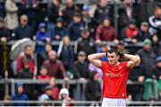 1 May 2022; Dan Corcoran of Louth during the Leinster GAA Football Senior Championship Quarter-Final match between Kildare and Louth at O'Connor Park in Tullamore, Offaly. Photo by Seb Daly/Sportsfile