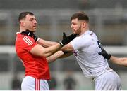 1 May 2022; Sam Mulroy of Louth and Kevin O’Callaghan of Kildare tussle off the ball during the Leinster GAA Football Senior Championship Quarter-Final match between Kildare and Louth at O'Connor Park in Tullamore, Offaly. Photo by Seb Daly/Sportsfile