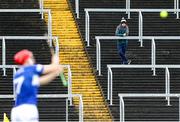 1 May 2022; A supporter looks on during the Leinster GAA Hurling Senior Championship Round 3 match between Laois and Wexford at MW Hire O’Moore Park in Portlaoise, Laois. Photo by Michael P Ryan/Sportsfile