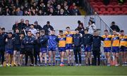 30 April 2022; Clare players during the penalty shoot-out of the Munster GAA Senior Football Championship Quarter-Final match between Clare and Limerick at Cusack Park in Ennis, Clare. Photo by Piaras Ó Mídheach/Sportsfile