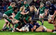 30 April 2022; Ireland players celebrate as Enya Breen scores her side's second try during the Tik Tok Women's Six Nations Rugby Championship match between Ireland and Scotland at Kingspan Stadium in Belfast. Photo by John Dickson/Sportsfile