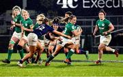 30 April 2022; Michelle Claffey of Ireland is tackled by Emma Wassell of Scotland during the Tik Tok Women's Six Nations Rugby Championship match between Ireland and Scotland at Kingspan Stadium in Belfast. Photo by John Dickson/Sportsfile