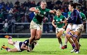 30 April 2022; Enya Breen of Ireland is tackled by Chloe Pearse of Scotland during the Tik Tok Women's Six Nations Rugby Championship match between Ireland and Scotland at Kingspan Stadium in Belfast. Photo by John Dickson/Sportsfile