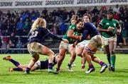 30 April 2022; Enya Breen of Ireland on her way to scoring her side's second try during the Tik Tok Women's Six Nations Rugby Championship match between Ireland and Scotland at Kingspan Stadium in Belfast. Photo by John Dickson/Sportsfile