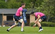2 May 2022; Ryan Baird, left, and Josh van der Flier during a Leinster Rugby squad training session at UCD in Dublin. Photo by Seb Daly/Sportsfile