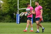 2 May 2022; Rónan Kelleher, right, and Dan Sheehan during a Leinster Rugby squad training session at UCD in Dublin. Photo by Seb Daly/Sportsfile