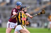 2 May 2022; Billy Drennan of Kilkenny in action against Michael Walsh of Galway during the oneills.com Leinster GAA Hurling Under 20 Championship Semi-Final match between Kilkenny and Galway at O'Connor Park in Tullamore, Offaly. Photo by Ben McShane/Sportsfile