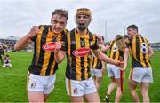 2 May 2022; James Walsh, left, and Billy Reid of Kilkenny celebrate after their side's victory in the oneills.com Leinster GAA Hurling Under 20 Championship Semi-Final match between Kilkenny and Galway at O'Connor Park in Tullamore, Offaly. Photo by Ben McShane/Sportsfile
