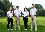 3 May 2022; Golfers, from left, Louise Mernagh, John Cleary, Rachael McDonnell and James Kelly in attendance at the launch of this year's AIG Men's and Women's Cups and Shields and AIG Men's and Women's Irish Amateur Close Championships at Elm Park Golf Club in Dublin. AIG also revealed online discounted offers on new car and home insurance policies for Golf Ireland members - for more details go to www.aig.ie/golfer or call 1800407407. Photo by David Fitzgerald/Sportsfile