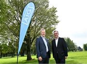 3 May 2022; AIG Ireland General Manager Aidan Connaughton, left, and Golf Ireland CEO Mark Kennelly in attendance at the launch of this year's AIG Men's and Women's Cups and Shields and AIG Men's and Women's Irish Amateur Close Championships at Elm Park Golf Club in Dublin. AIG also revealed online discounted offers on new car and home insurance policies for Golf Ireland members - for more details go to www.aig.ie/golfer or call 1800407407. Photo by David Fitzgerald/Sportsfile