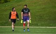 3 May 2022; Head coach Johann van Graan, left, and Jason Jenkins arrive for  Munster rugby squad training session at the University of Limerick in Limerick. Photo by Brendan Moran/Sportsfile