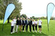 3 May 2022; In attendance, from left, Dublin ladies footballer Sinéad Aherne, James Kelly, John Gillick, Head of Consumer Marketing and Sponsorship at AIG, Brendan Mckenna, AIG Ireland General Manager Aidan Connaughton, Golf Ireland CEO Mark Kennelly, Louise Mernagh, Rachael McDonnell and Dublin footballer Cormac Costello at the launch of this year's AIG Men's and Women's Cups and Shields and AIG Men's and Women's Irish Amateur Close Championships at Elm Park Golf Club in Dublin. AIG also revealed online discounted offers on new car and home insurance policies for Golf Ireland members - for more details go to www.aig.ie/golfer or call 1800407407. Photo by David Fitzgerald/Sportsfile