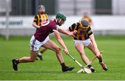 2 May 2022; Billy Reid of Kilkenny and Diarmuid Hanniffy of Galway during the oneills.com Leinster GAA Hurling Under 20 Championship Semi-Final match between Kilkenny and Galway at O'Connor Park in Tullamore, Offaly. Photo by Ben McShane/Sportsfile