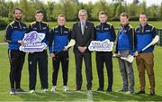 4 May 2022; In attendance at the Táin Óg/ CúChulainn Cup competitions launch are, Shane Lennon of Louth GAA, Keith Green of Cavan GAA, Oisin McManus of Ulster GAA, Uachtarán Chumann Lúthchleas Gael Larry McCarthy, James Devane of Leinster GAA, Kevin Kelly, Ulster GAA Hurling Development Manager, and Ciaran Kearney, National Development Competitions Coordinator, GAA, at the National Games Development Centre in Abbotstown, Dublin. Photo by Seb Daly/Sportsfile