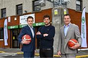 5 May 2022; In attendance at the announcement of a 5-year OTT agreement for the National League are, from left, Basketball Ireland head of media communications and digital Nathaniel Cope, Joymo Chief Executive Officer Michael Emery, Basketball Ireland head of commercial and brand Bruce Wood and Basketball Arena in Dublin. Photo by Sam Barnes/Sportsfile