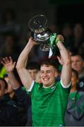 4 May 2022; Limerick captain Jimmy Quilty lifts the trophy after his side's victory in the oneills.com Munster GAA Hurling U20 Championship Final match between Limerick and Tipperary at TUS Gaelic Grounds in Limerick. Photo by Seb Daly/Sportsfile