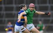 4 May 2022; Donnacha O’Dalaigh of Limerick in action against Conor O'Dwyer of Tipperary during the oneills.com Munster GAA Hurling U20 Championship Final match between Limerick and Tipperary at TUS Gaelic Grounds in Limerick. Photo by Seb Daly/Sportsfile