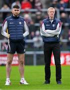 1 May 2022; Jason Flynn, left, and manager Henry Shefflin before the Leinster GAA Hurling Senior Championship Round 3 match between Galway and Kilkenny at Pearse Stadium in Galway. Photo by Brendan Moran/Sportsfile